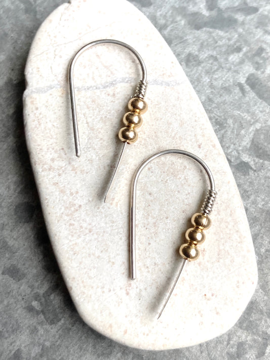 Gold ball Hook earrings